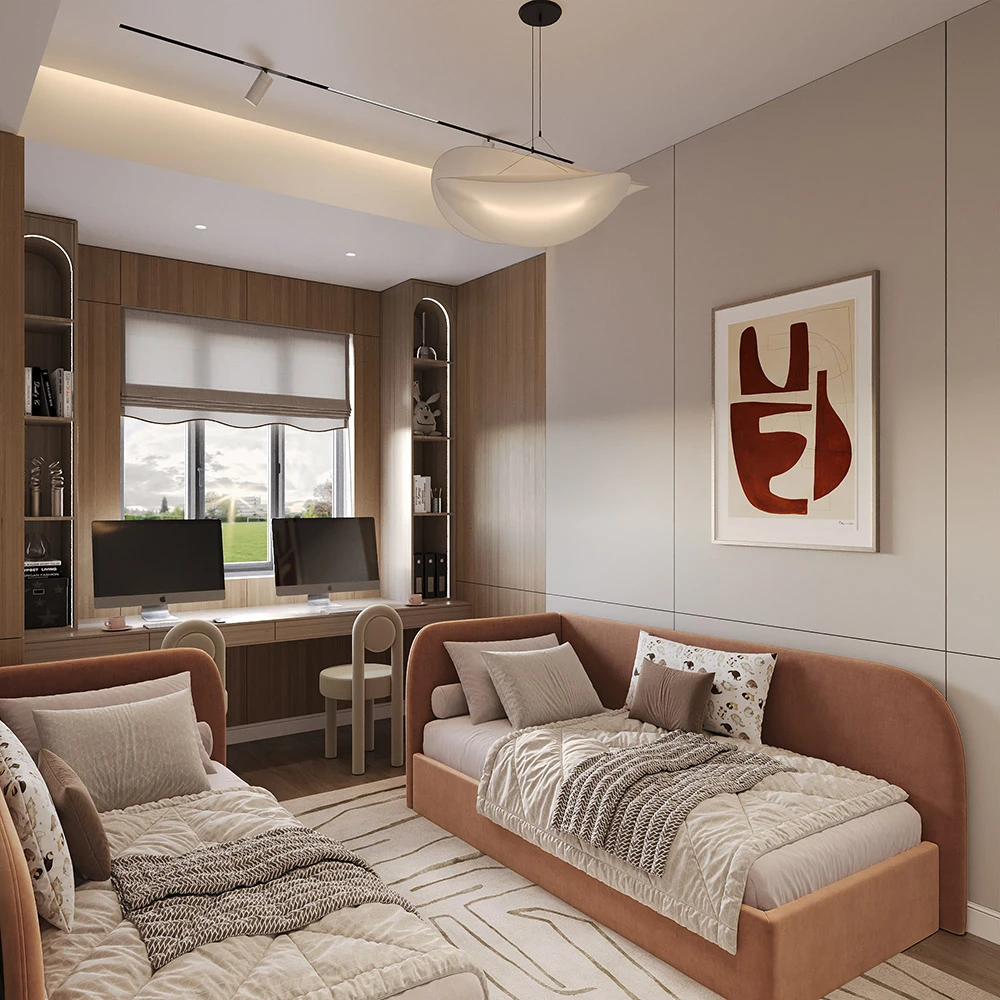 Modern Children's Bedroom Interior 3D Scene (6)