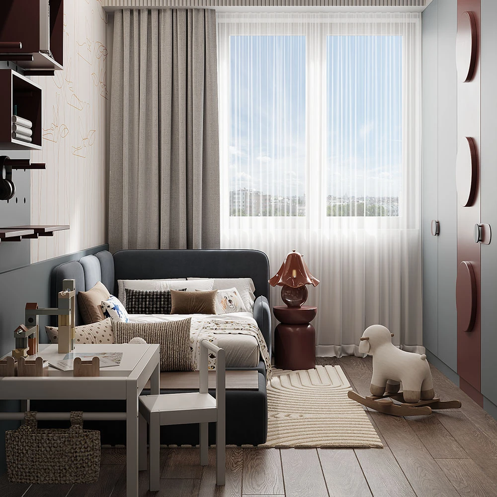 Modern Children's Bedroom 3D Scene