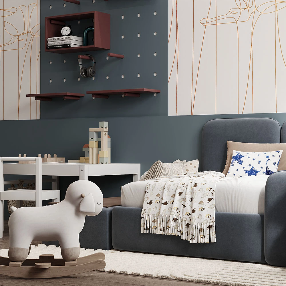 Modern Children's Bedroom 3D Scene (5)