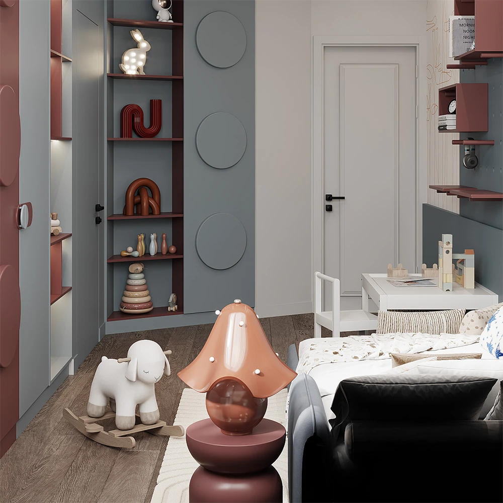 Modern Children's Bedroom 3D Scene (7)