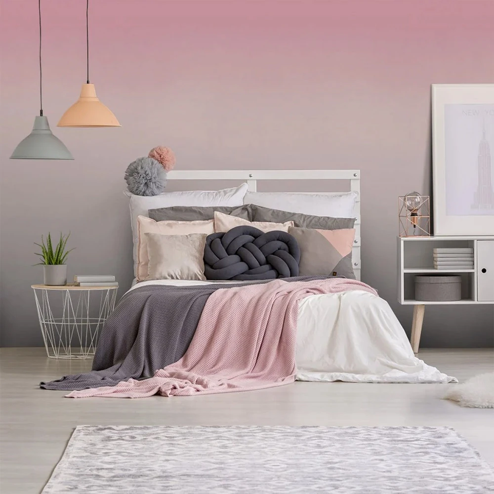 Wallpaper Wall Art Ombre Pink&Grey (2)