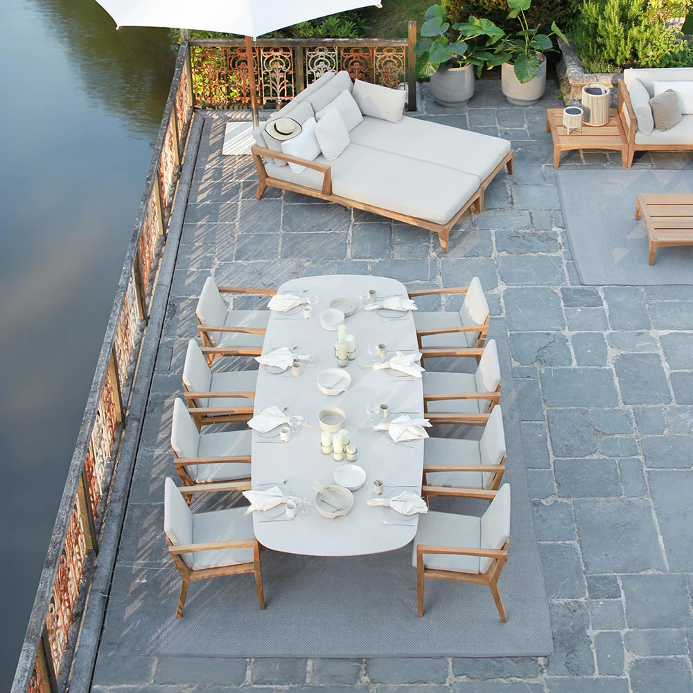 Table à manger Royal Botania Zidiz 300x120cm ovale teck (3)