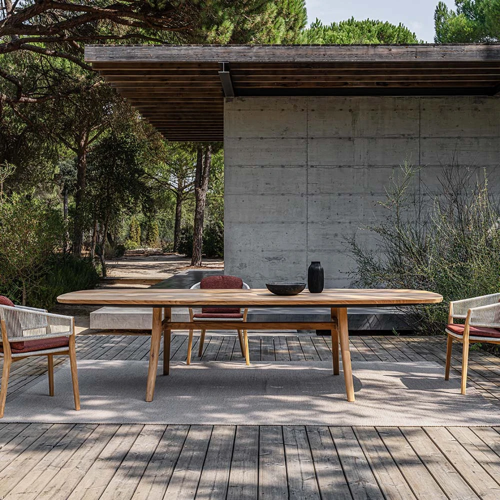 Table à manger Royal Botania Zidiz 300x120cm ovale teck (7)