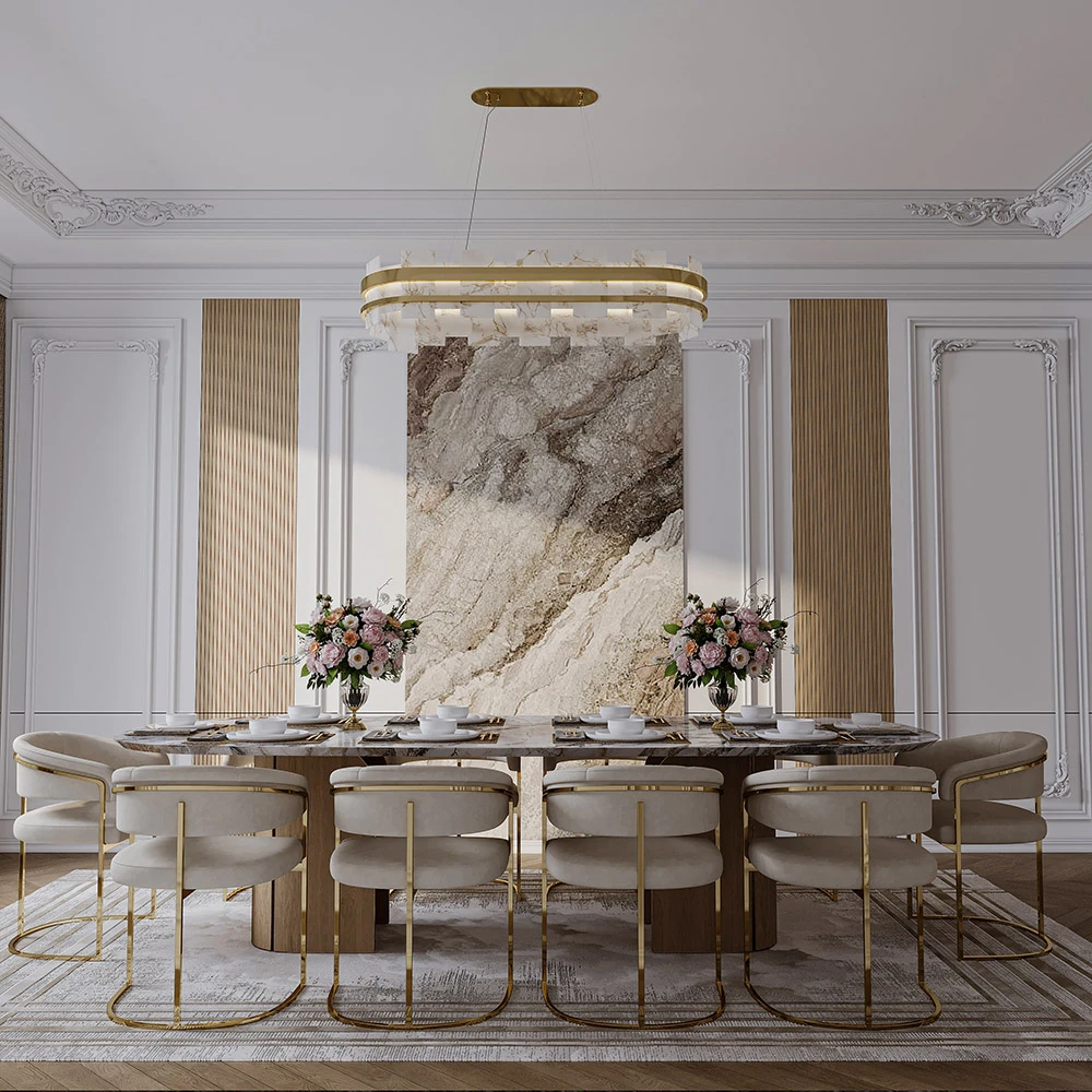 Neoclassic Elegant Dining Room 3D Scene (3)