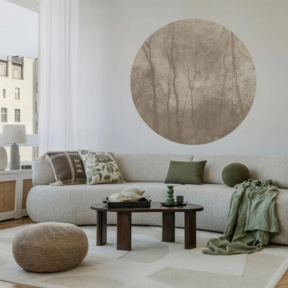 Carta da parati Wall Art Foggy Beige circle (2)