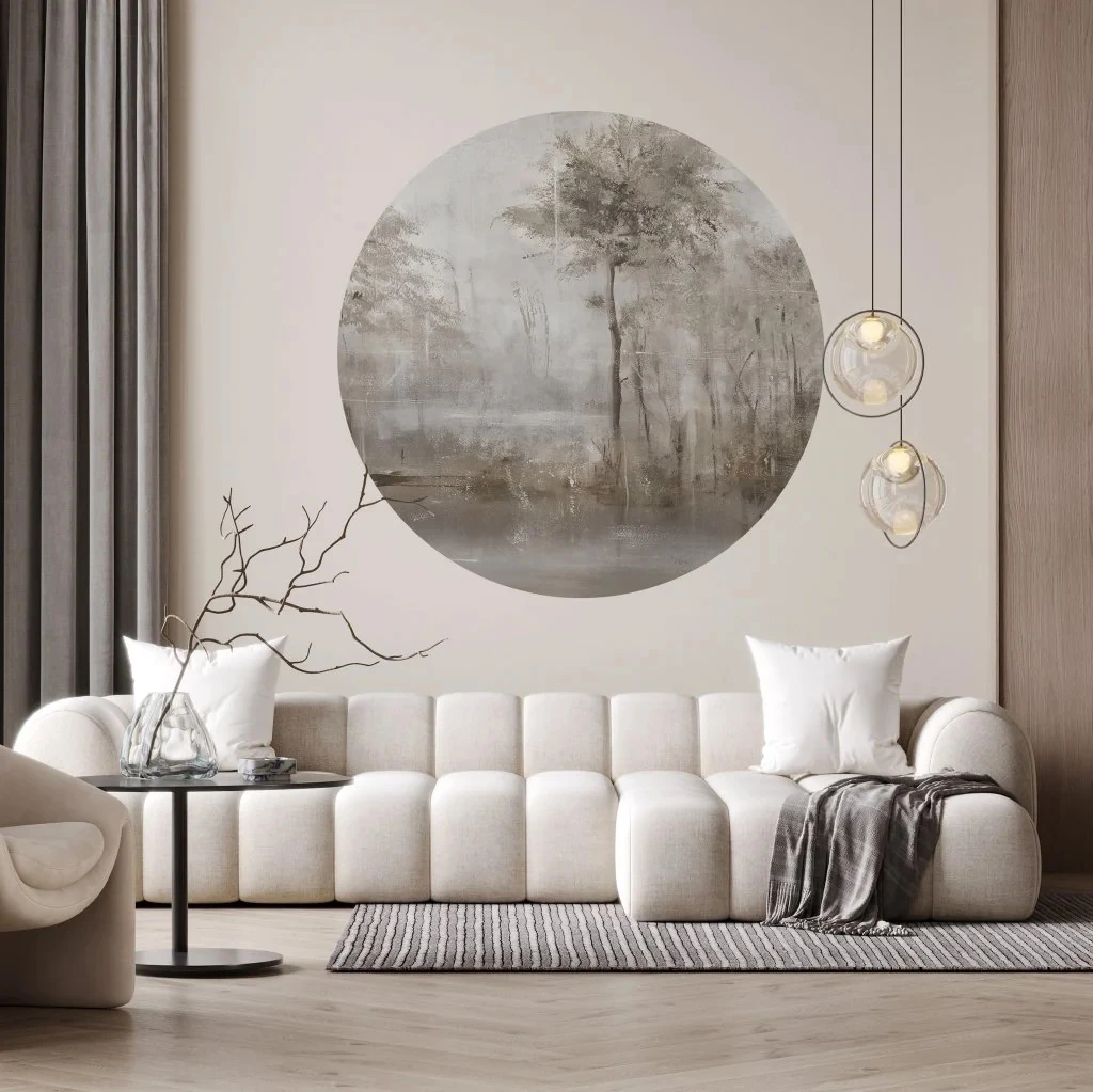 Wallpaper Wall Art Lacus Beige circle (2)