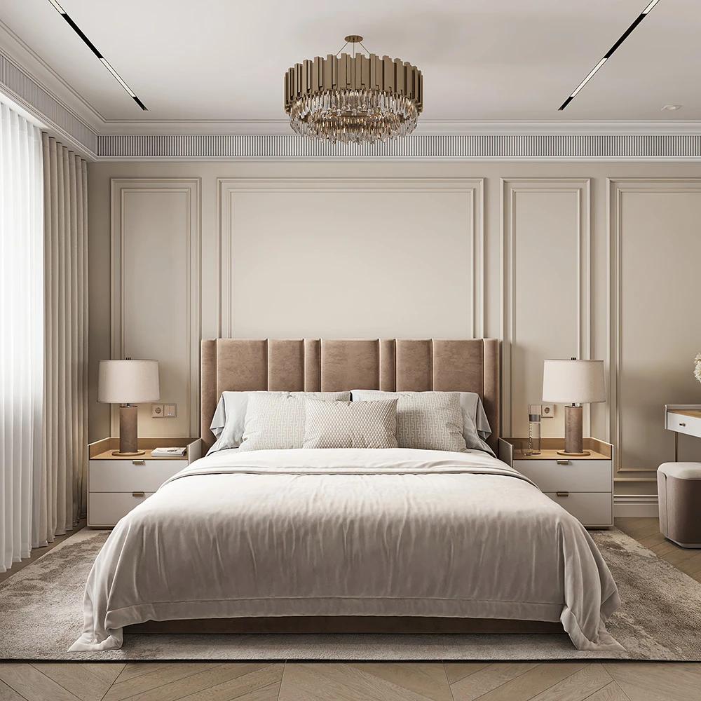 Neoclassic Bedroom Interior 3D Scene