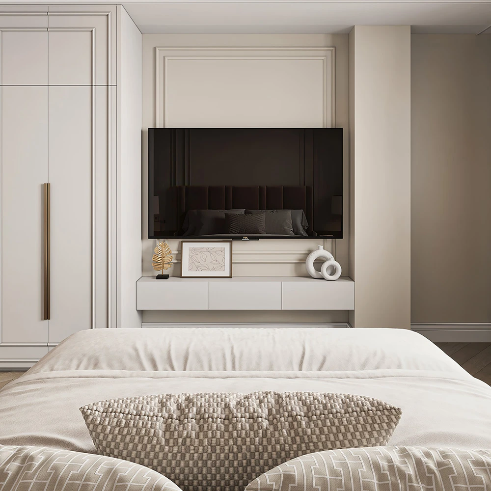 Neoclassic Bedroom Interior 3D Scene (2)
