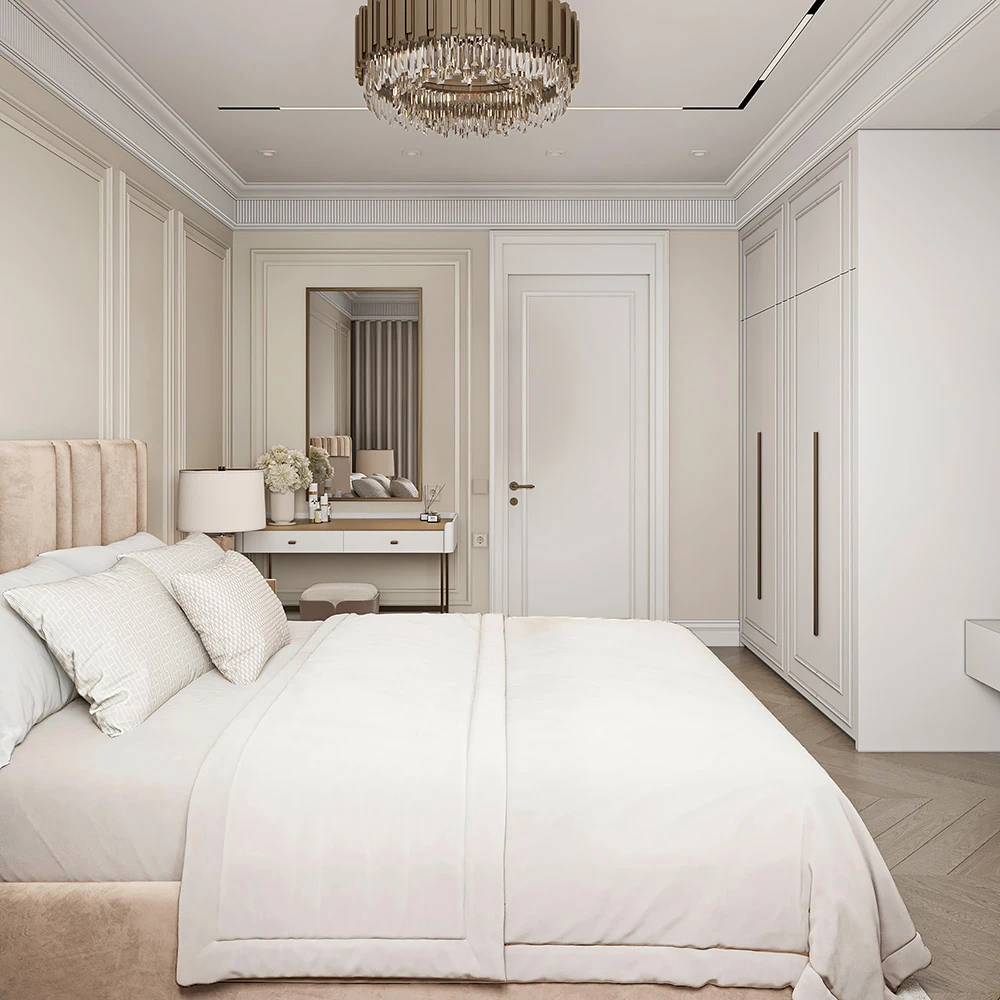 Neoclassic Bedroom Interior 3D Scene (3)
