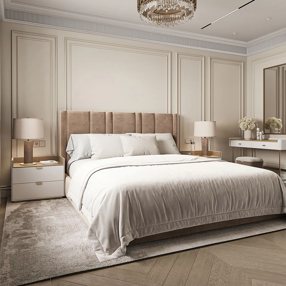 Neoclassic Bedroom Interior 3D Scene (5)