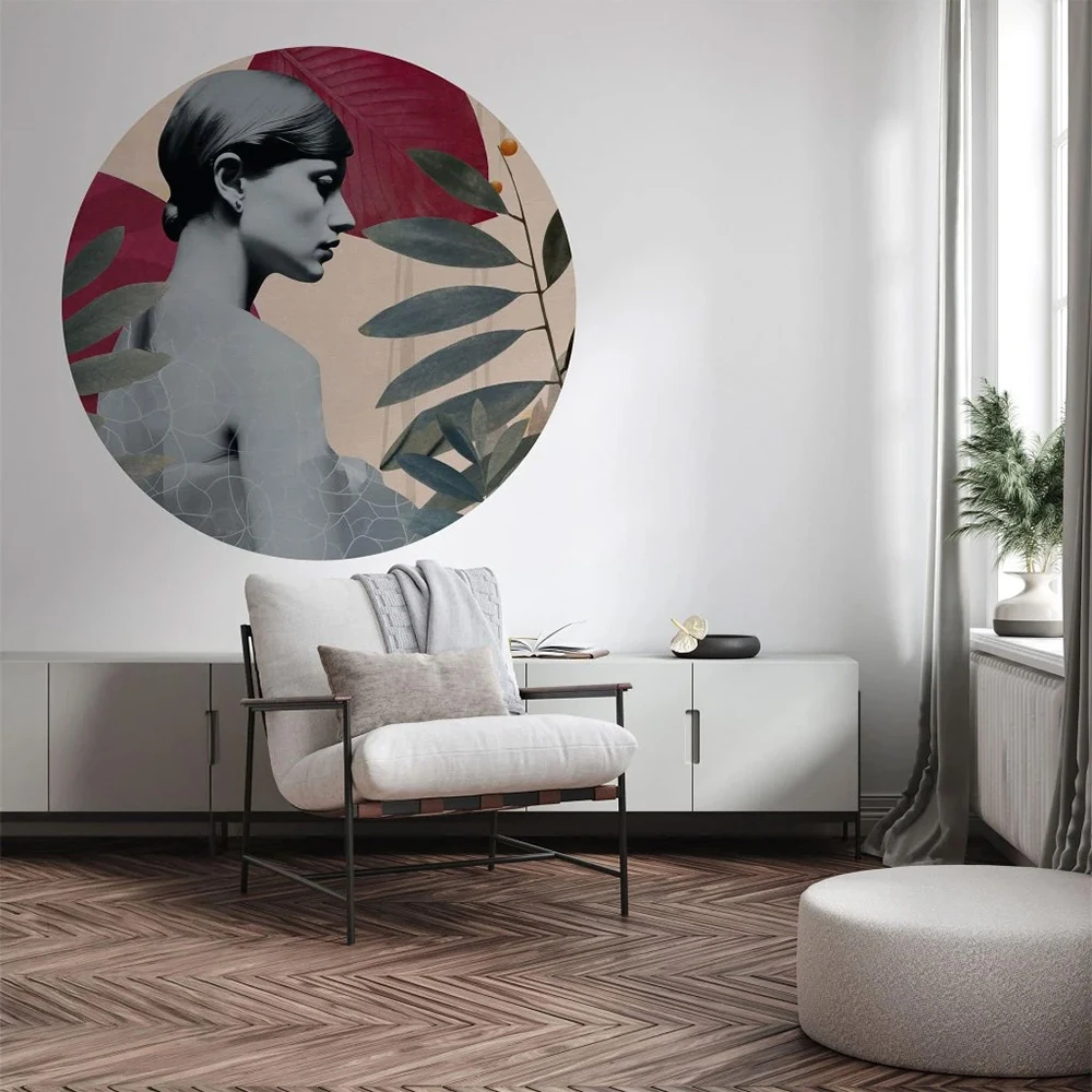 Wallpaper Wall Art Onna Burgundy circle (2)