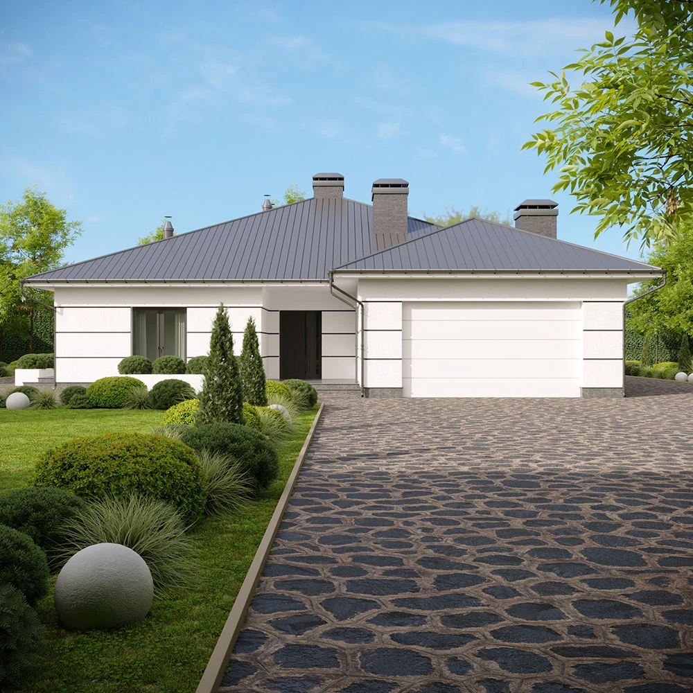 Modern Exterior Private Villa 3D Scene (2)