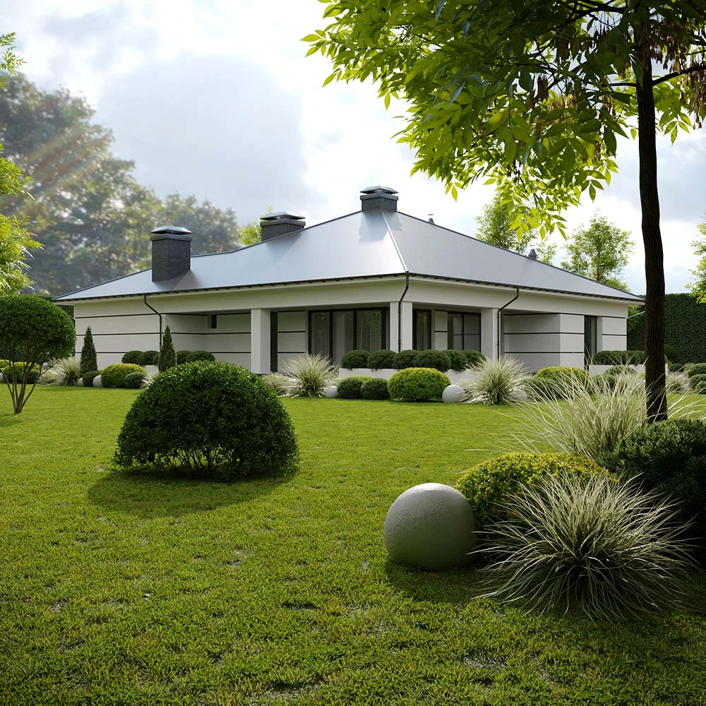 Modern Exterior Private Villa 3D Scene (5)