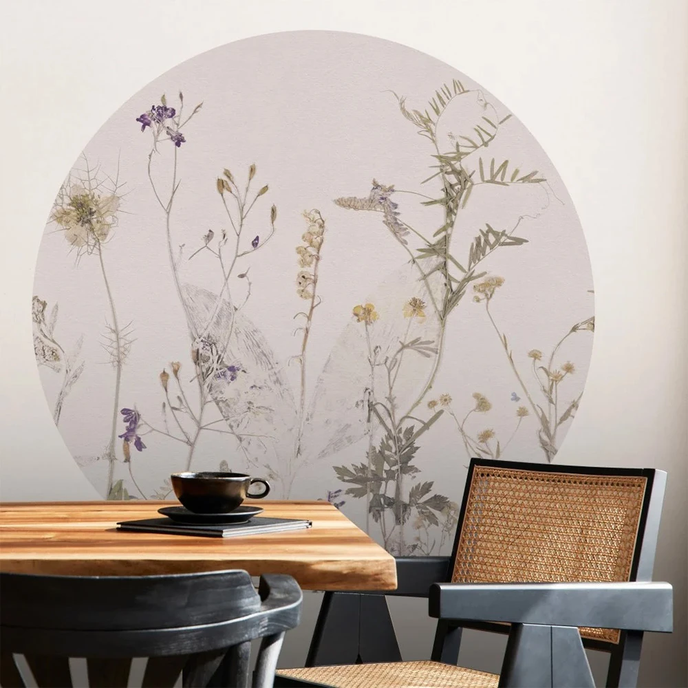 Carta da parati Wall Art Campo di erbe circle (2)