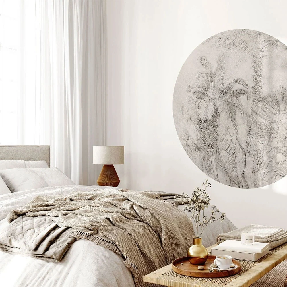 Carta da parati Wall Art Esotico Beige cerchio (2)