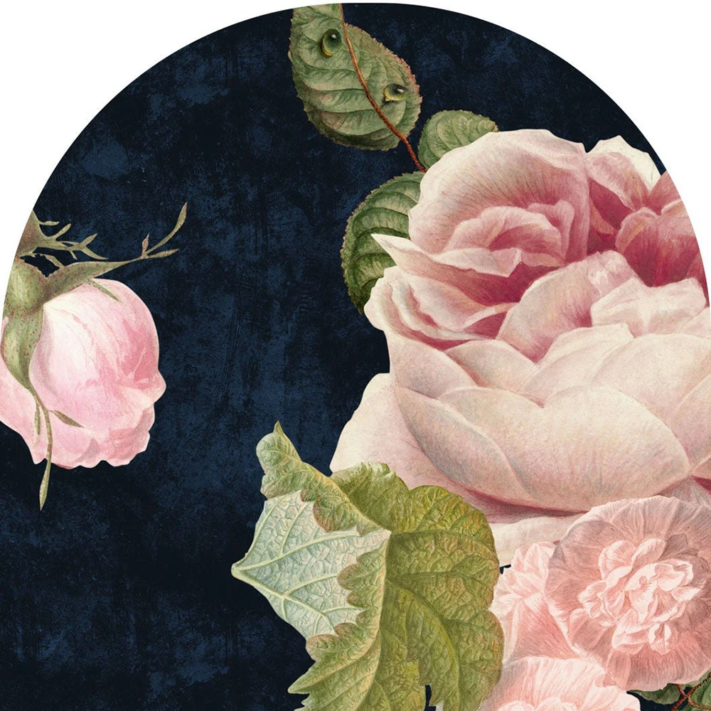 Tapete Wall Art Rosen Dunkelblau Bogen