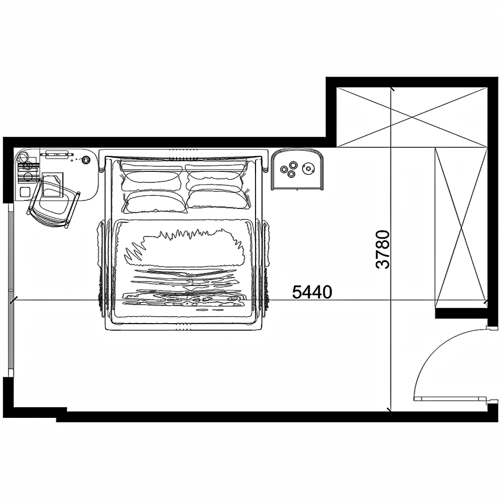 Escena 3D de Interior de Dormitorio Moderno (7)