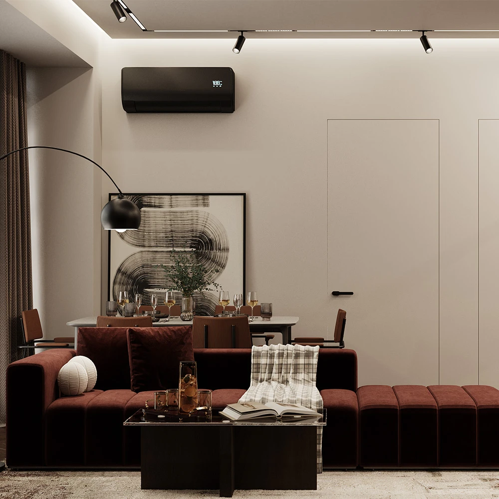 Modern Open Plan Livingroom and Dining Area 3D Scene (8)