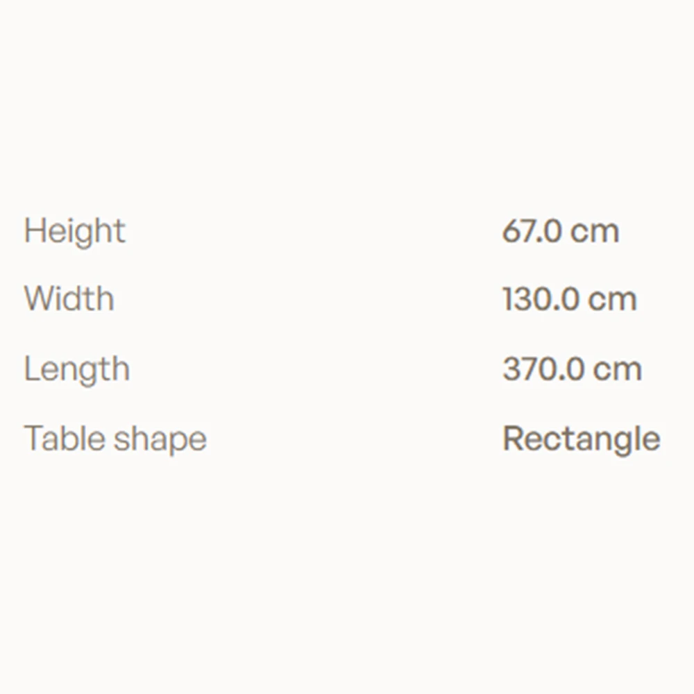Ցածր ճաշասեղան Royal Botania Regaliz Section Լավային Քար 370x130սմ (2)
