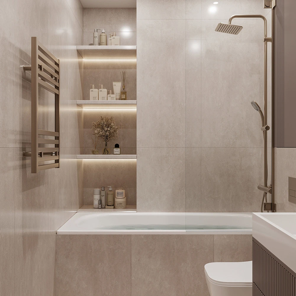Moderne minimalistische Badezimmer 3D-Szene (2)