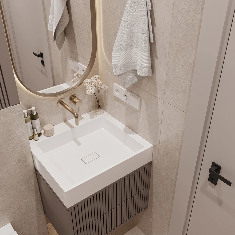Moderne minimalistische Badezimmer 3D-Szene (3)