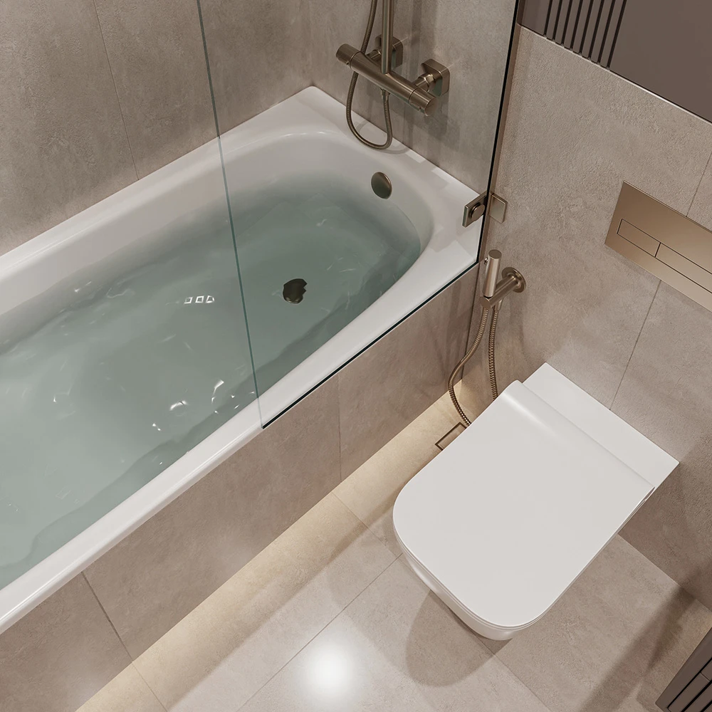 Moderne minimalistische Badezimmer 3D-Szene (4)