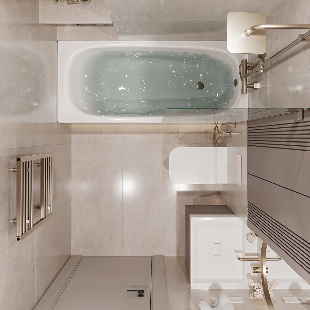 Moderne minimalistische Badezimmer 3D-Szene (6)