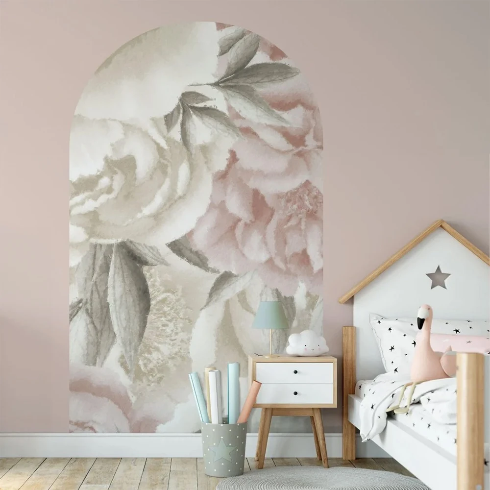 Papel pintado Wall Art Peonía Luz Gran arco (2)