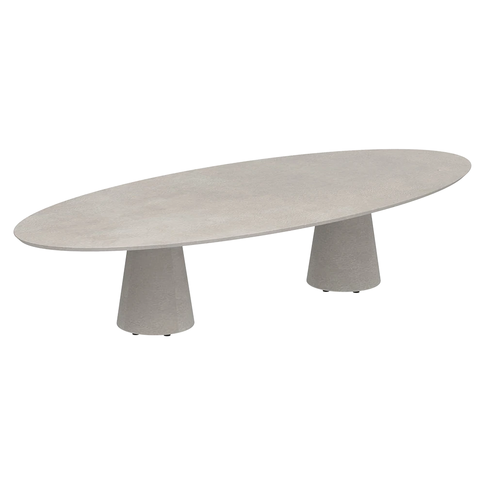 Mesa Royal Botania Conix Oval con tablero de hormigón y cerámica