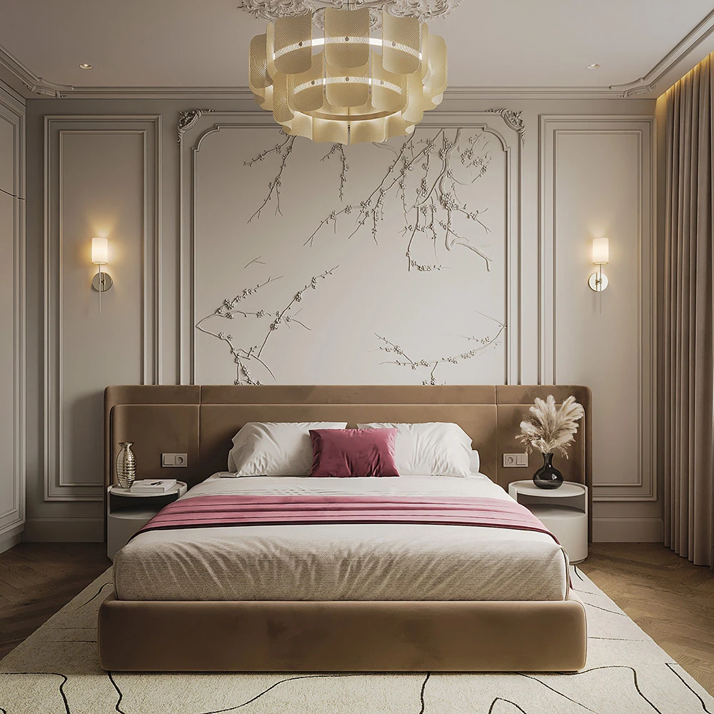 Scène 3D de chambre résidentielle néoclassique
