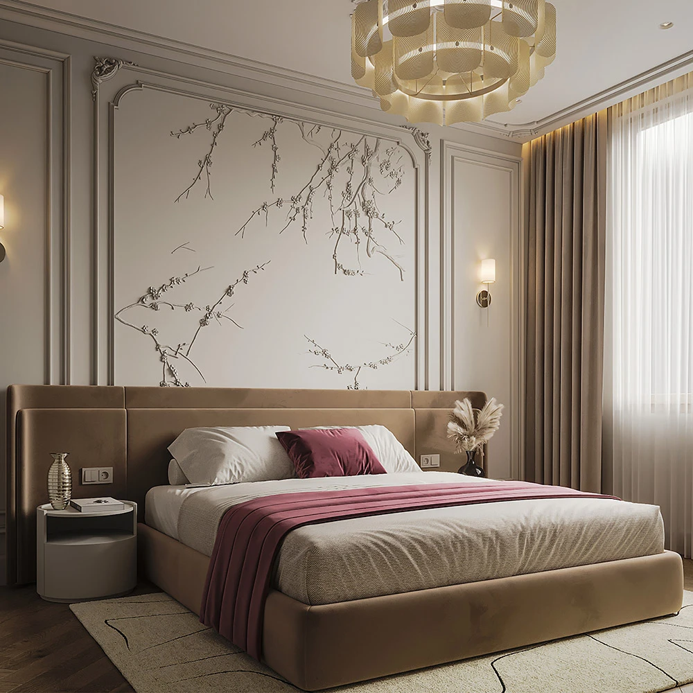 Scène 3D de chambre résidentielle néoclassique (2)