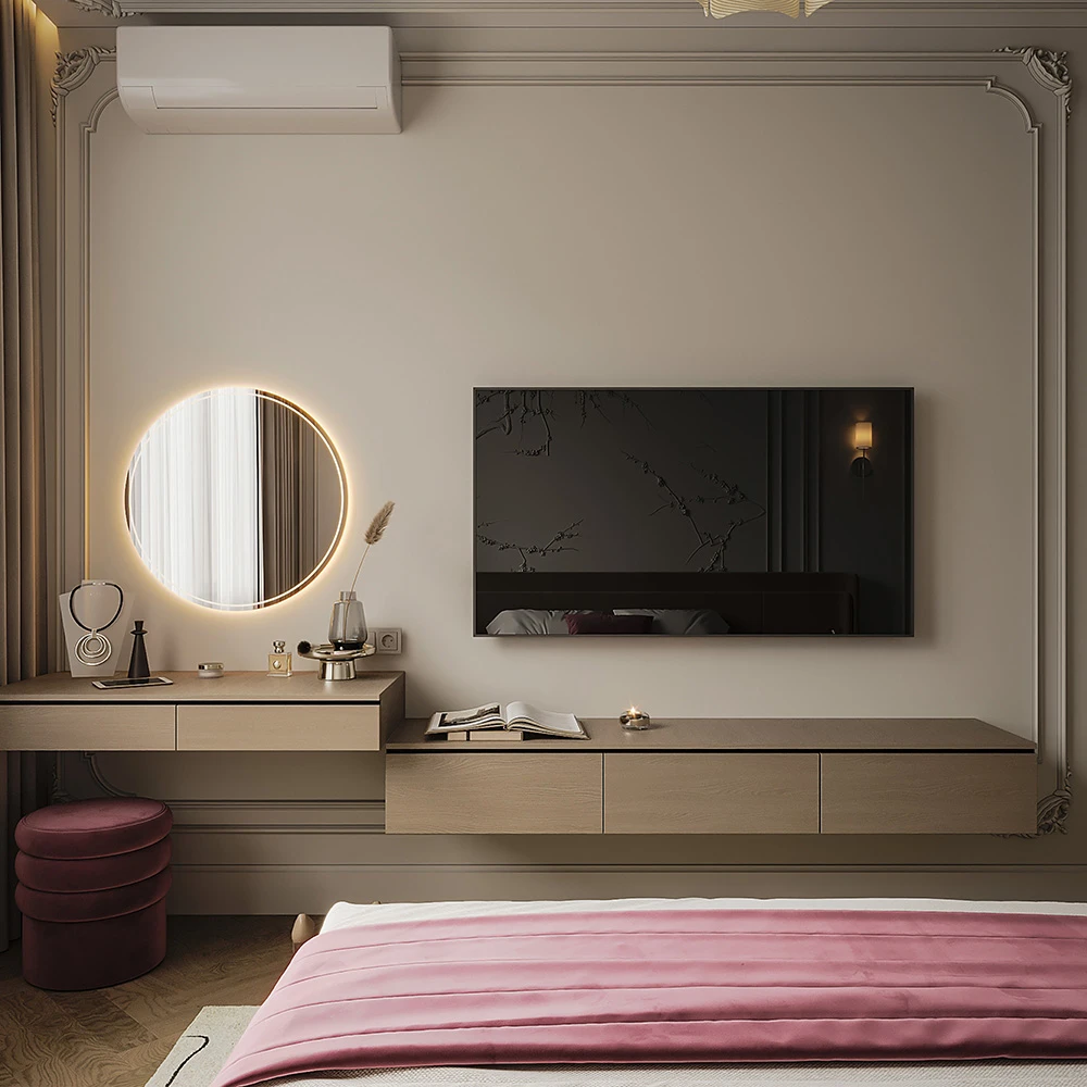 Scène 3D de chambre résidentielle néoclassique (3)