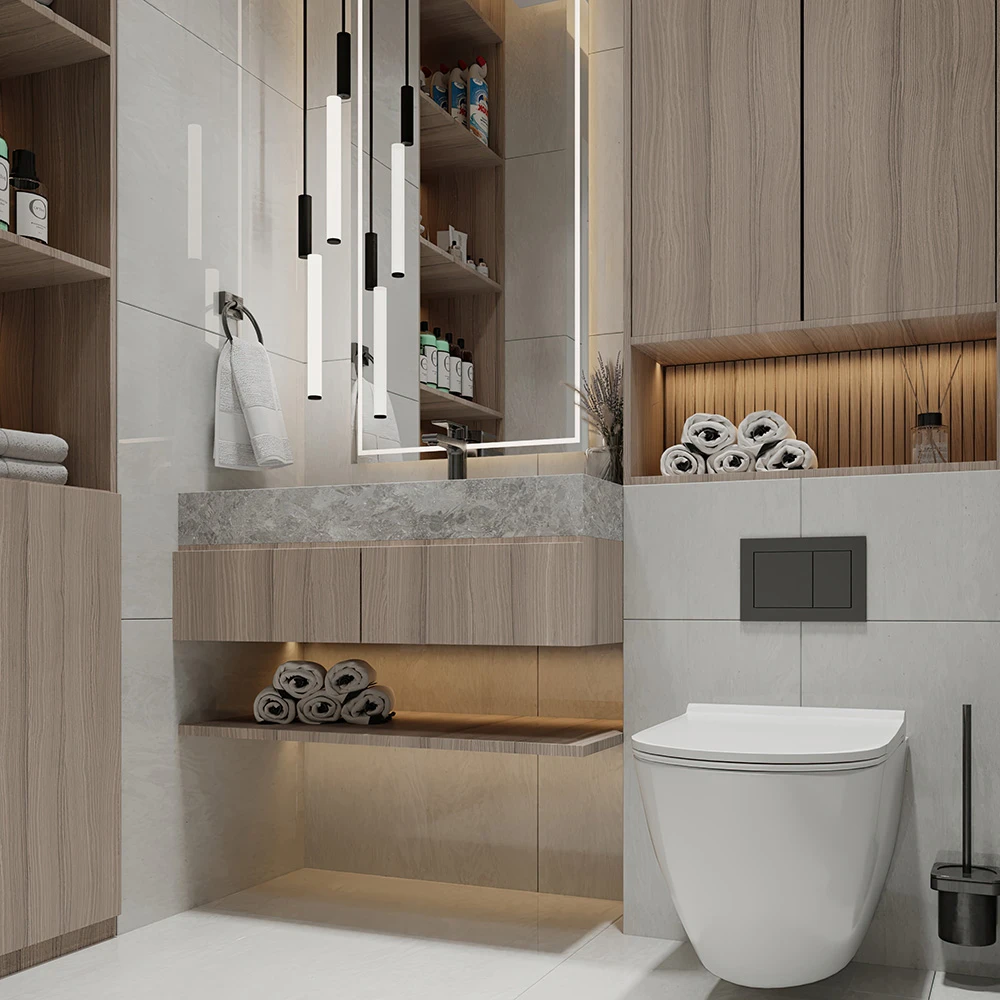 Modern Bathroom Interior 3D Scene (5)