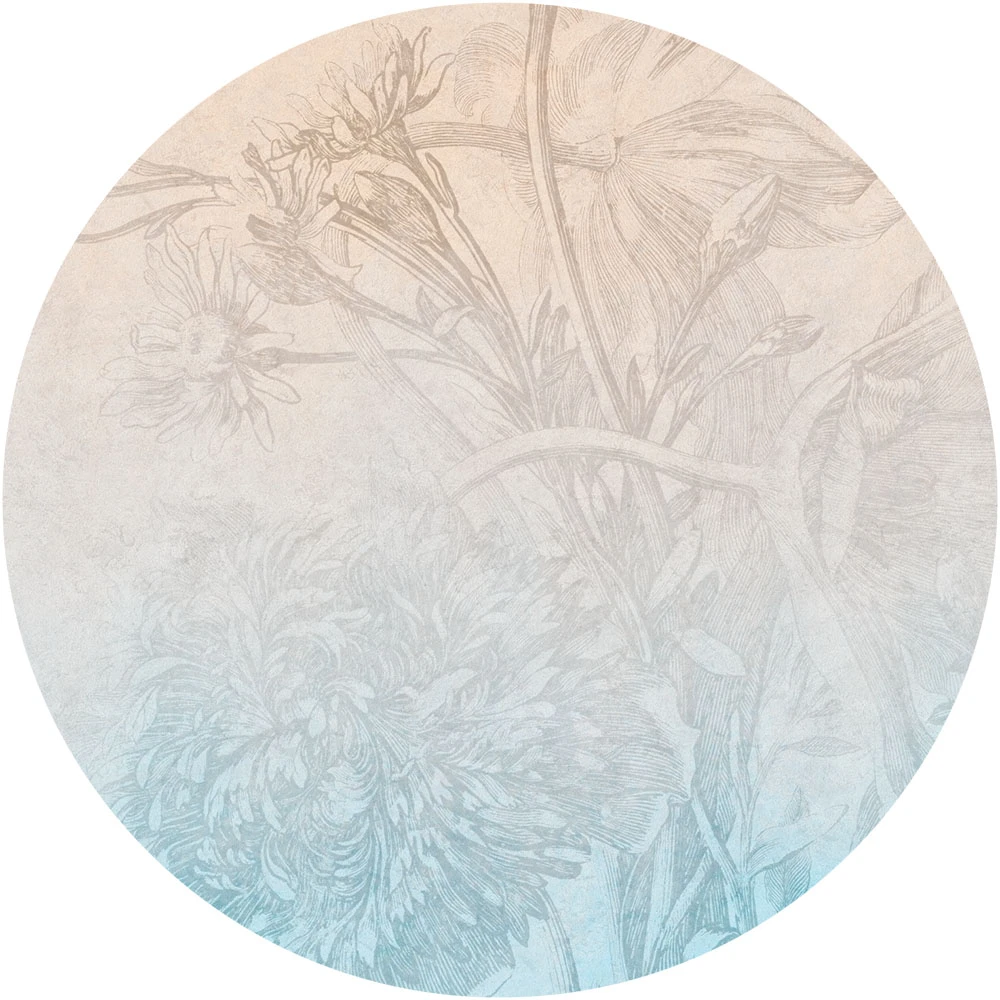 Papier peint Wall Art Sisal Ombre Cercle de fleurs
