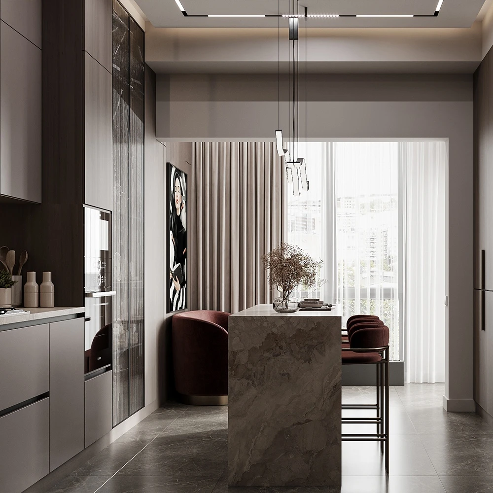 Modern Open Plan Interior Living 3D Scene (15)