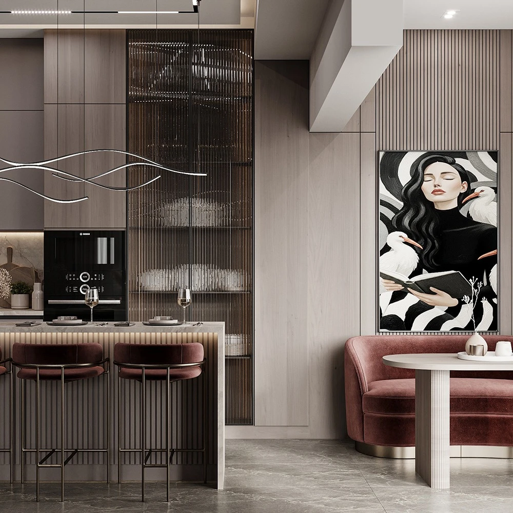 Modern Open Plan Interior Living 3D Scene (18)