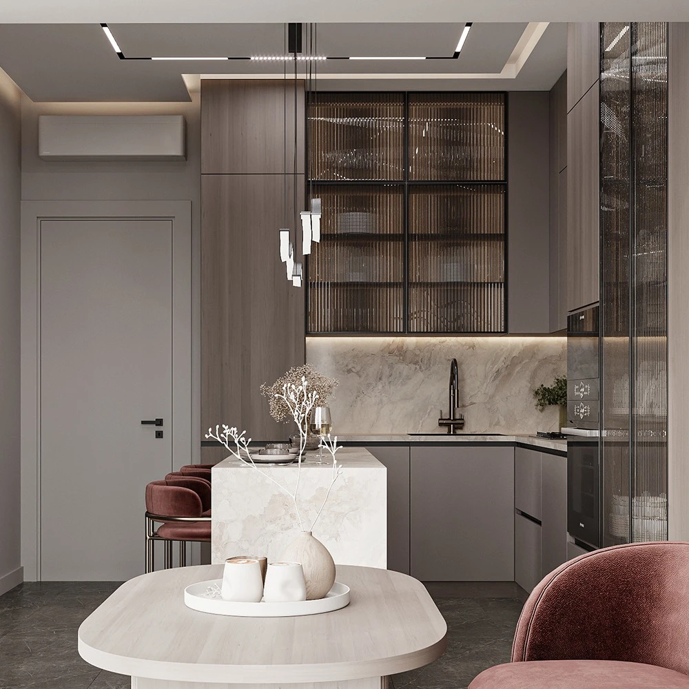 Modern Open Plan Interior Living 3D Scene (2)